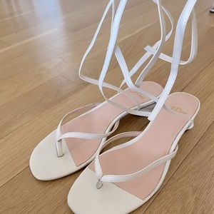 White leather sandals